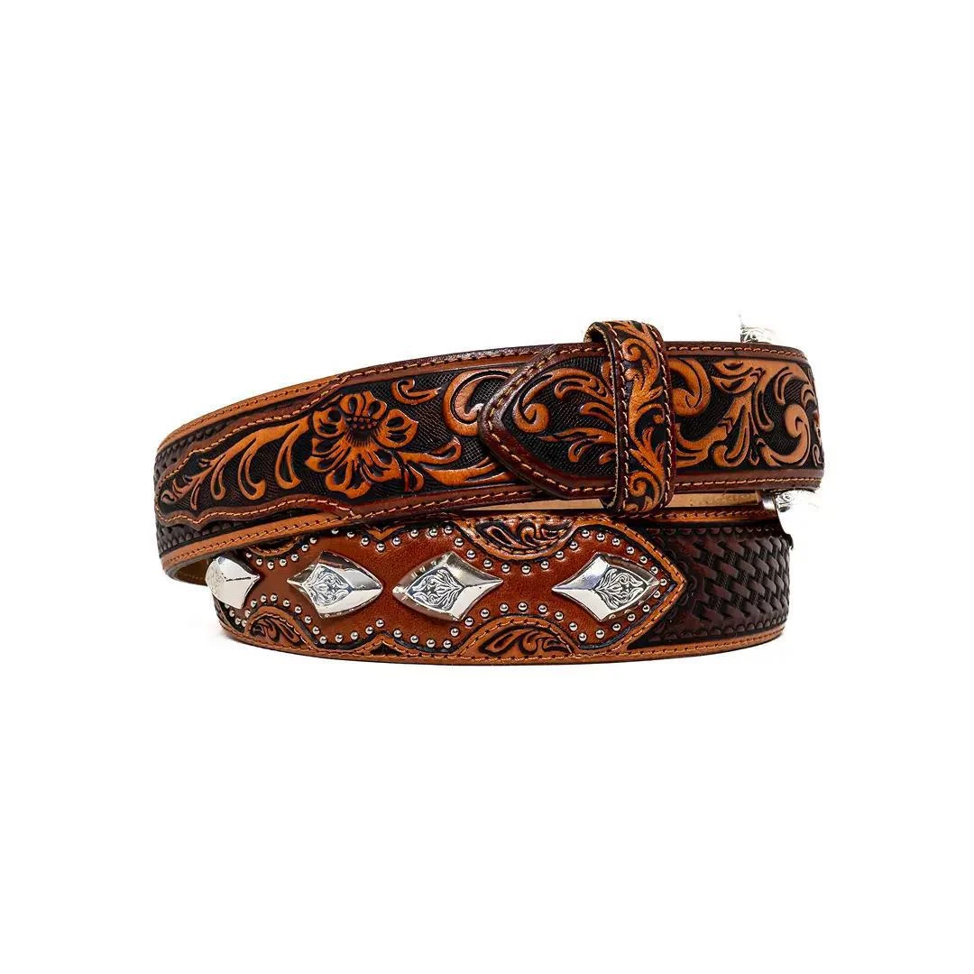Tony Lama "Silver Floral" Western Belt - Image 2