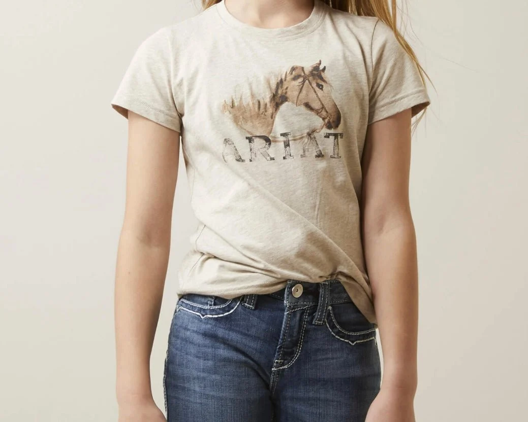 Ariat Girl’s Caballo Tee with Horse Logo - Image 2