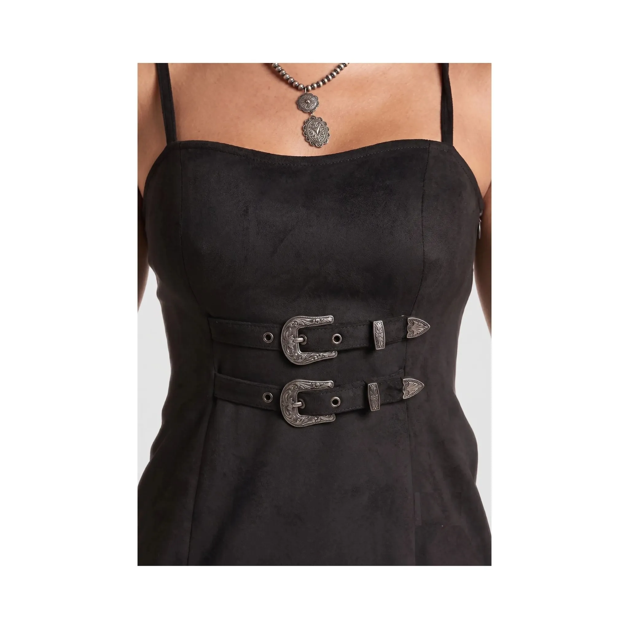 Rock & Roll Women's Microsuede Buckle Mini Dress - Image 2
