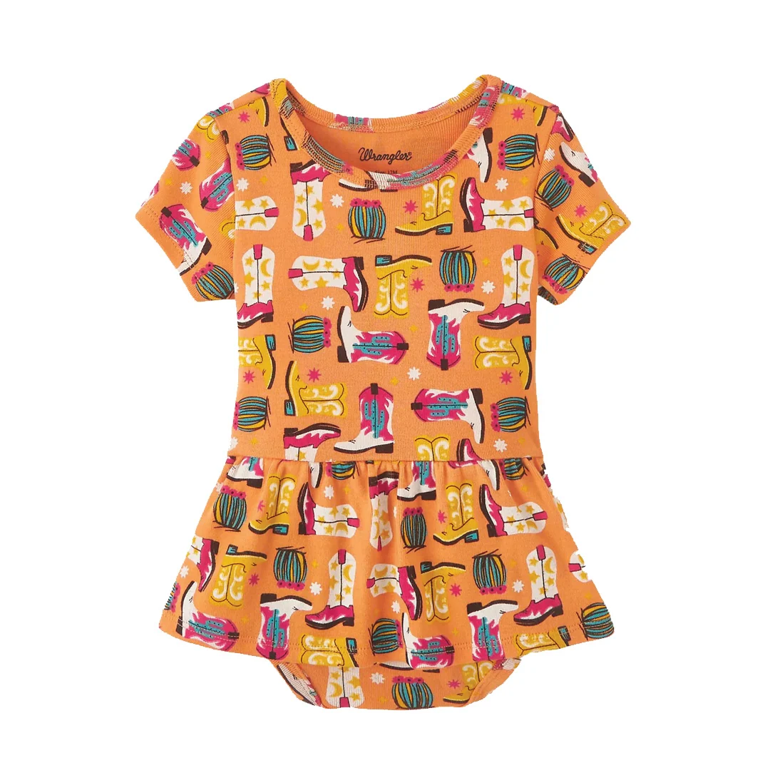 Wrangler Baby Girl's Cowgirl Boot Skirted Onesie - Image 2