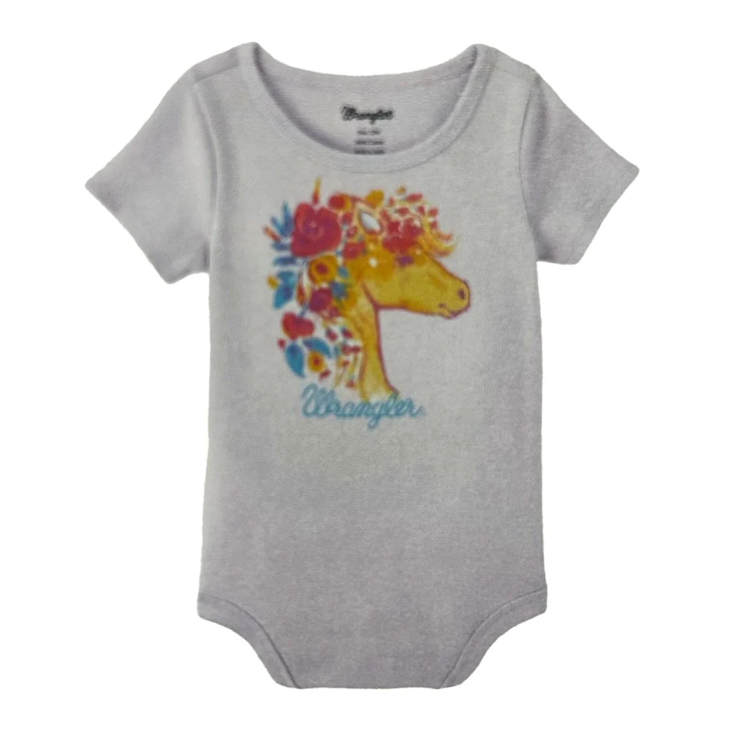 Wrangler Baby Girl Purple Horse Onsie - Image 3