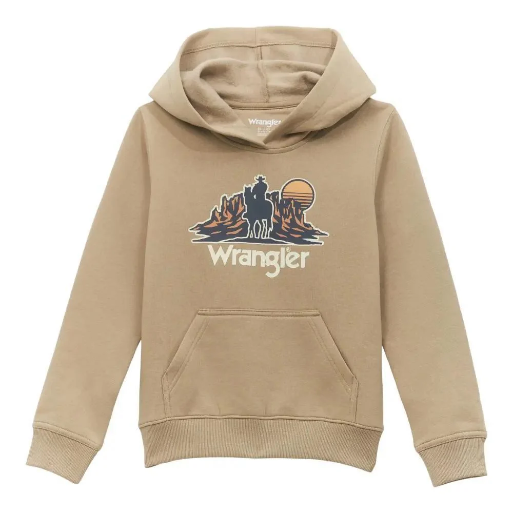 Wrangler Boy's Graphic Hoodie In Tan
