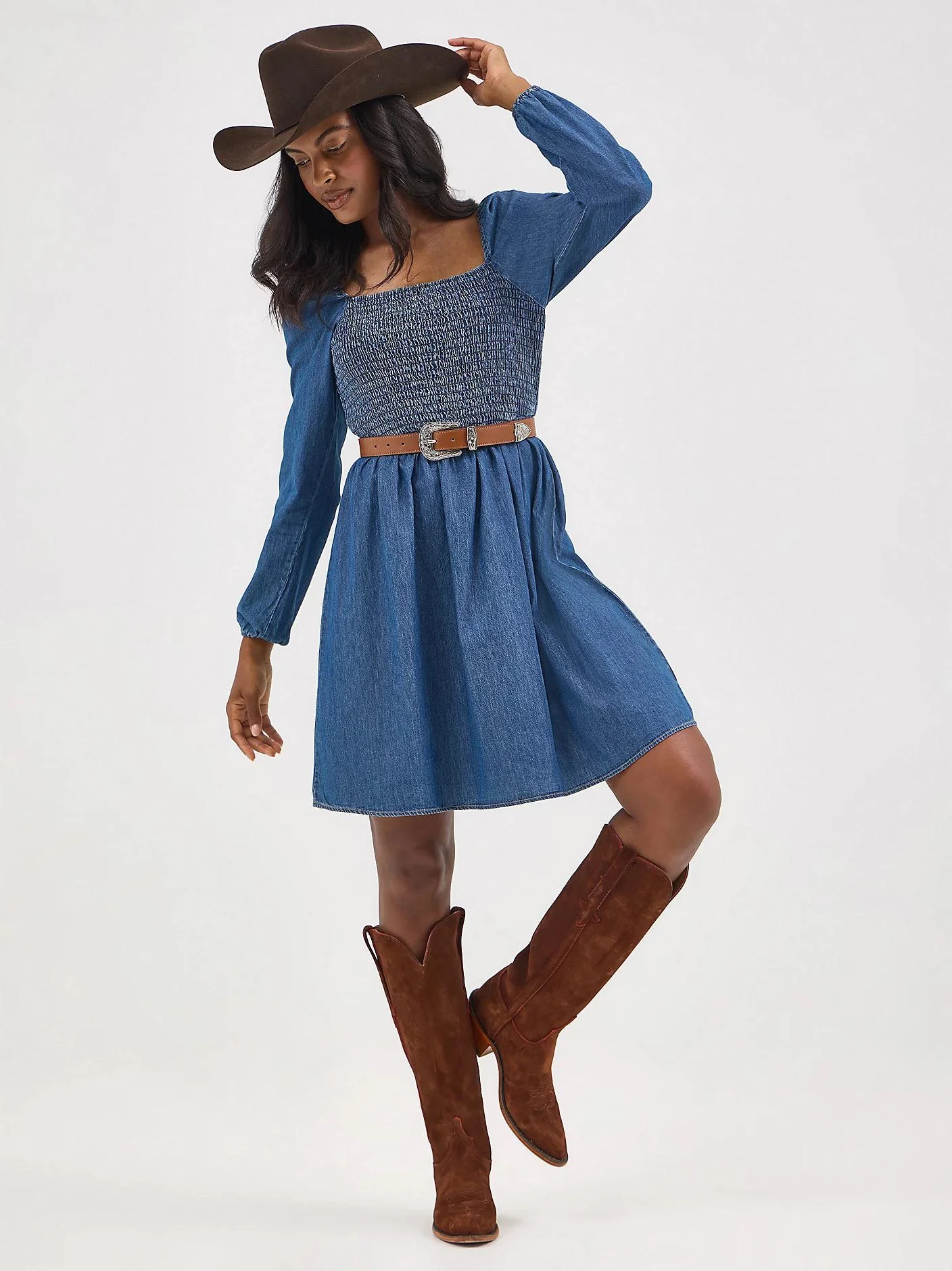 Wrangler Women's Smocked Bodice A-Line Dress - Image 3