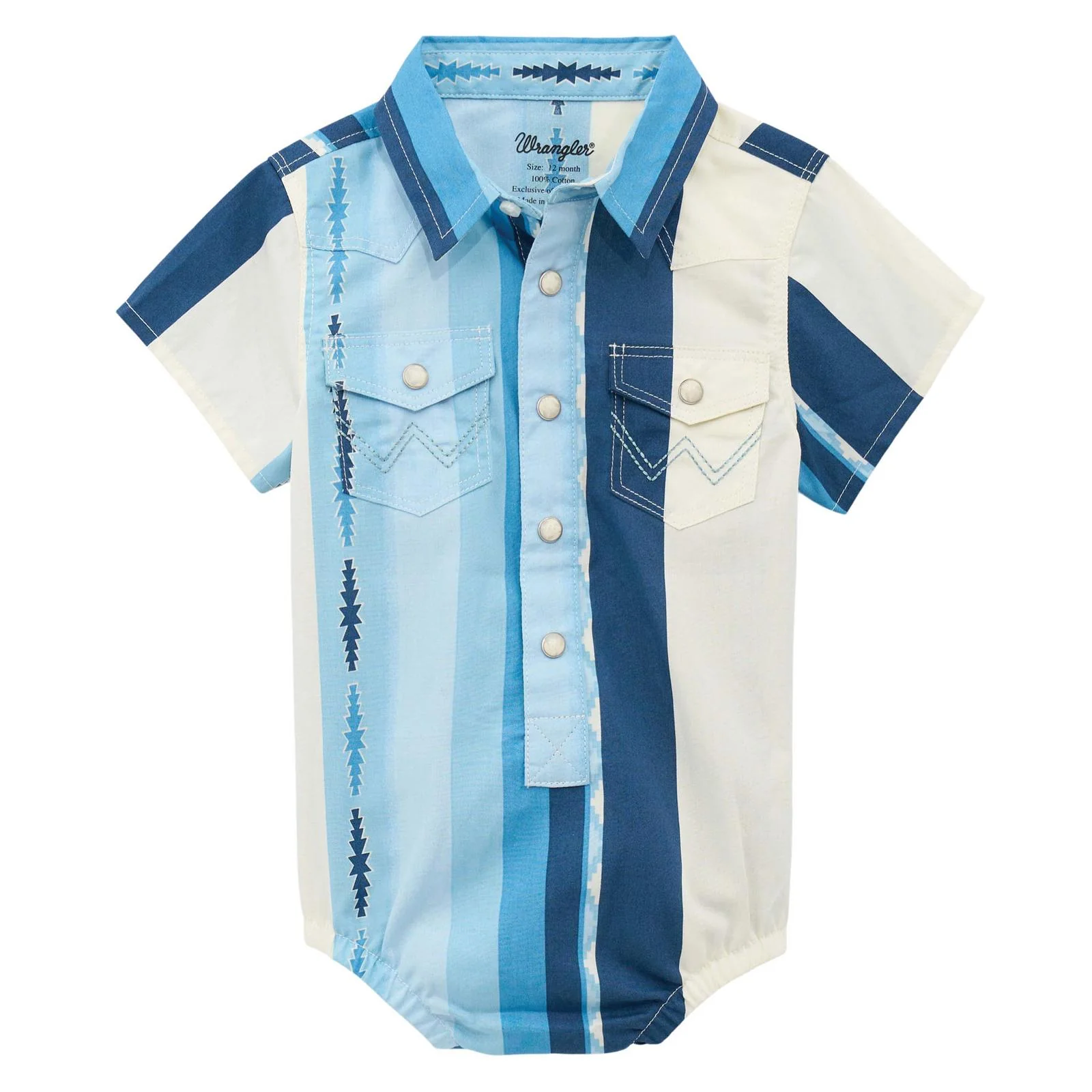 Wrangler Infant Boy's Stripe Onesie Blue/White