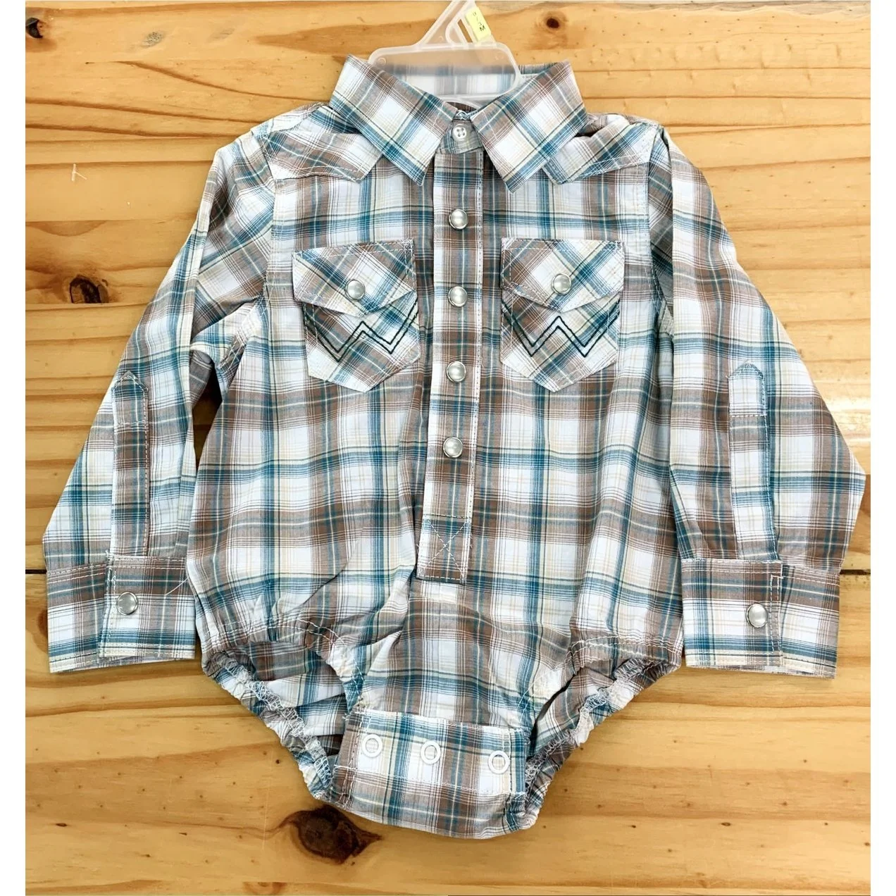 Wrangler Infant Onesie Long Sleeve Plaid