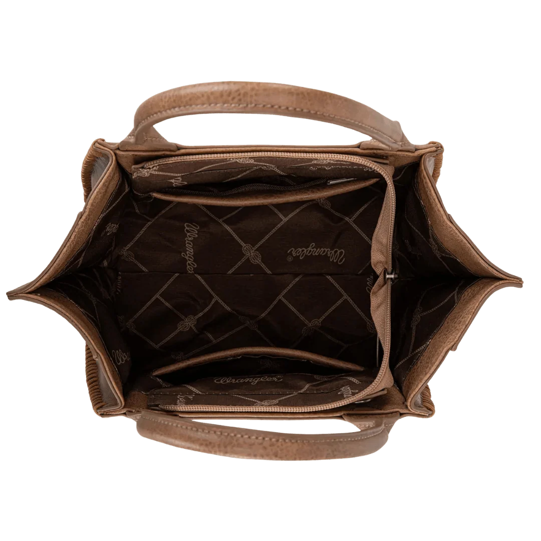 Wrangler Khaki Embroidered Concealed Carry Crossbody Tote - Image 2