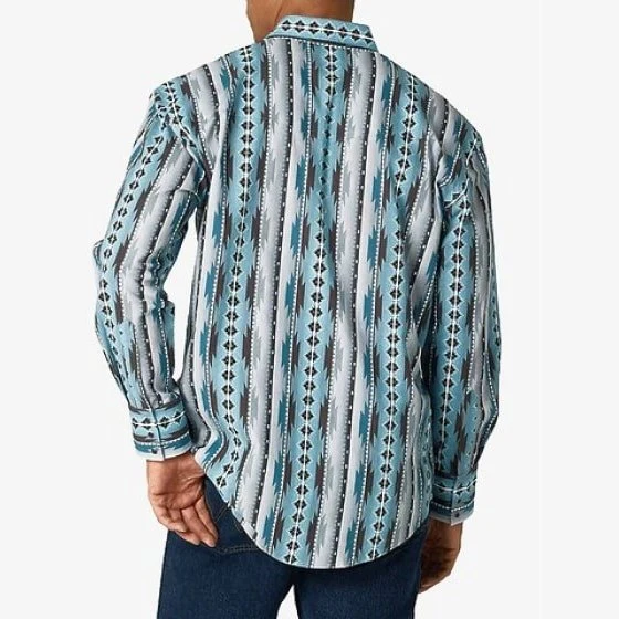 Wrangler Men’s Shirt Checotah Long Sleeve Snaps - Image 2