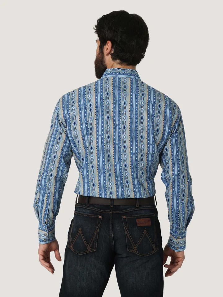 Wrangler Men’s Shirt Western Snaps Checotah Print Long - Image 6