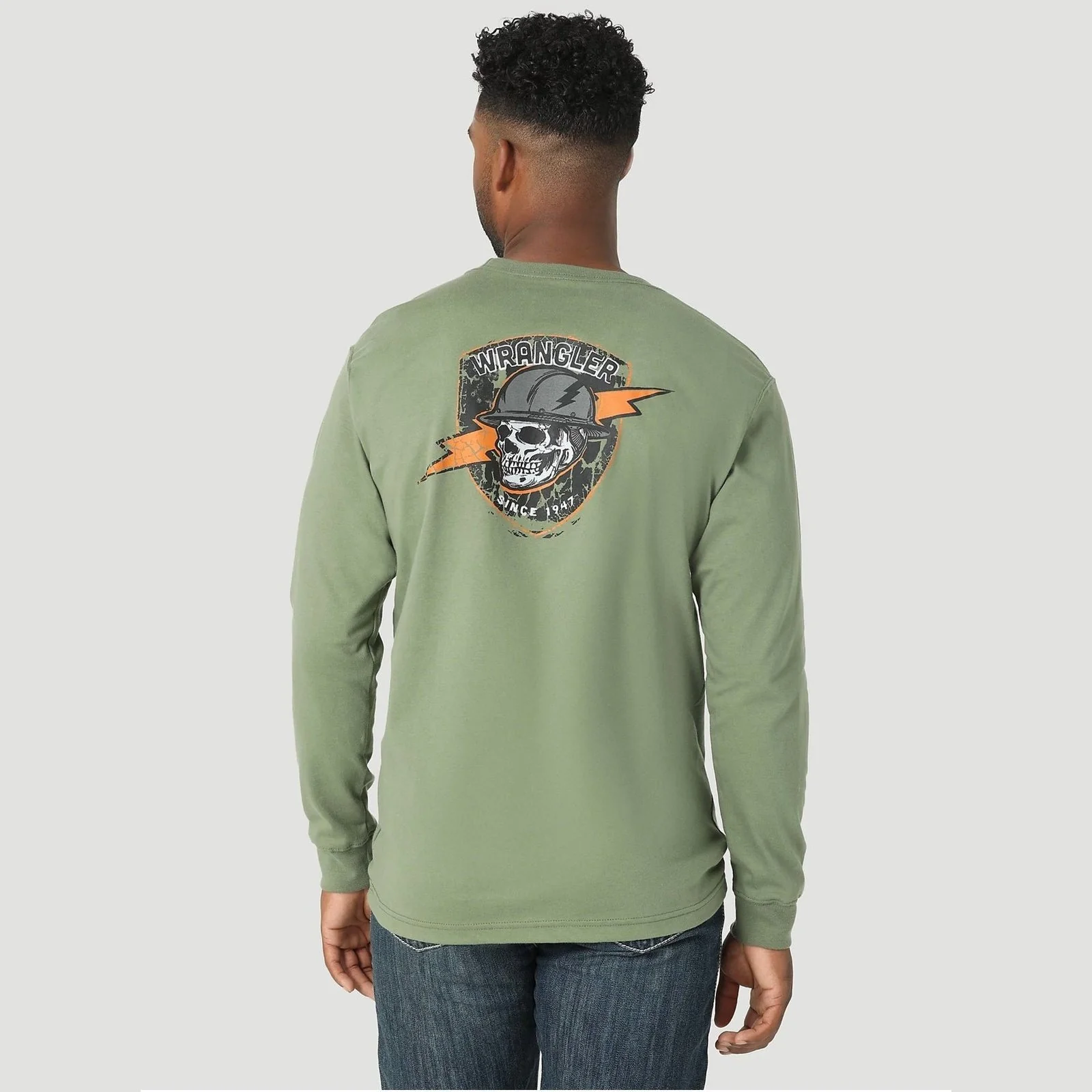 Wrangler Men’s Work Shirt FR Flame Resistant Skull Logo Long Sleeve - Image 2