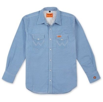 Wrangler® Men’s Work Shirt Flame Resistant Long Sleeve Snaps FR155BL. CLEARANCE