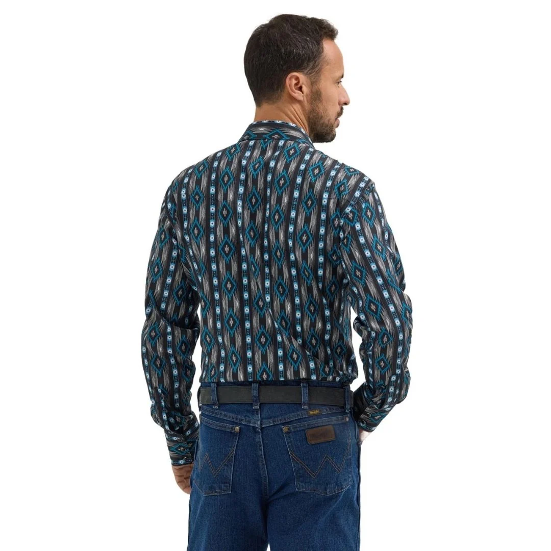 Wrangler Men's Checotah Aztec Black Western Shirt - Image 2