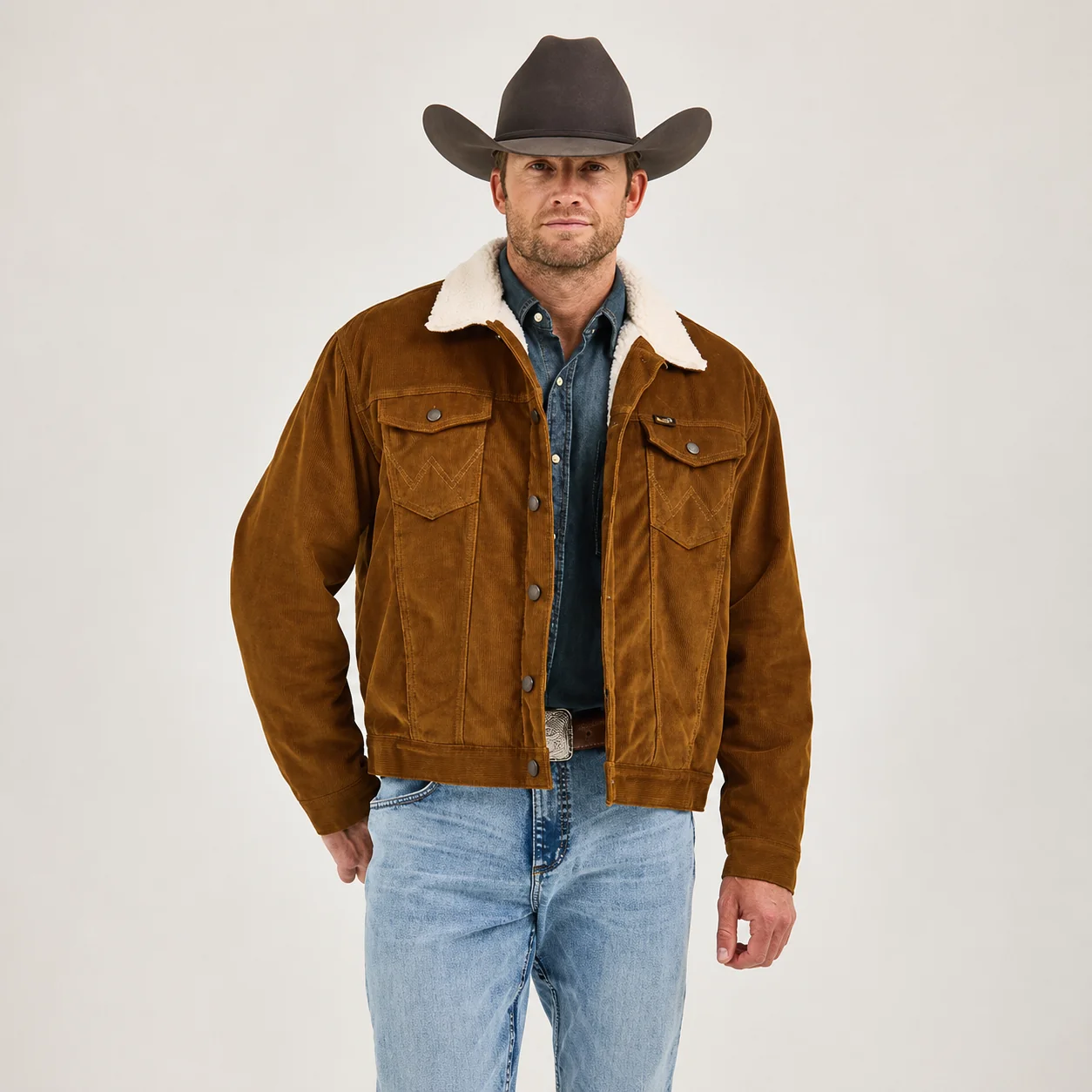 Wrangler Cowboy Cut Corduroy Sherpa-Lined Monks Robe Jacket Men's
