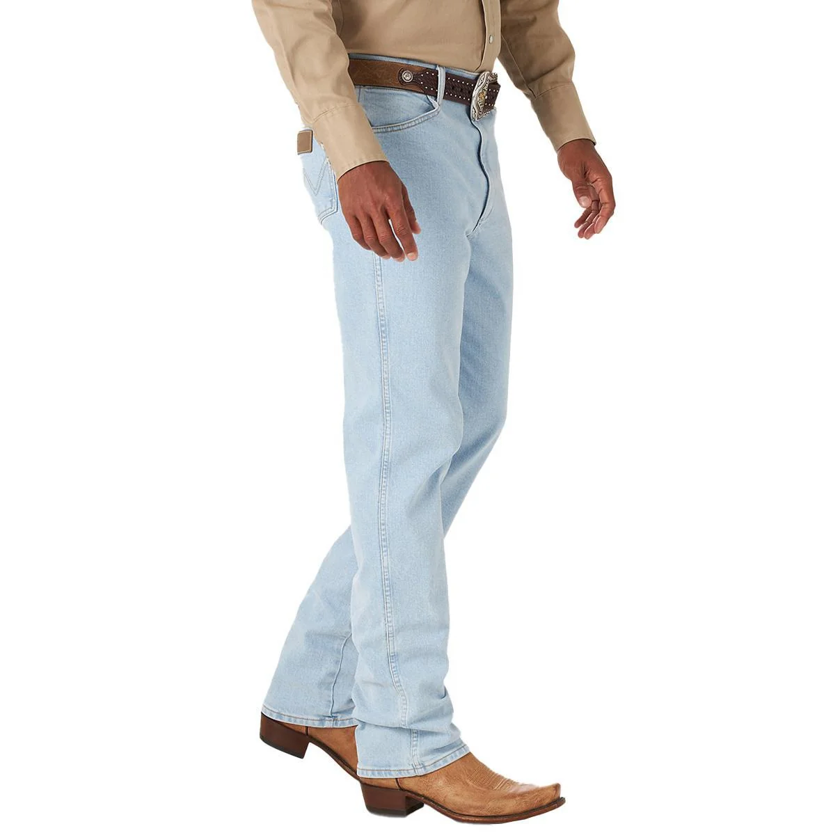 Wrangler Men's Cowboy Cut Slim Fit Active Flex Jeans Bleach - Image 3