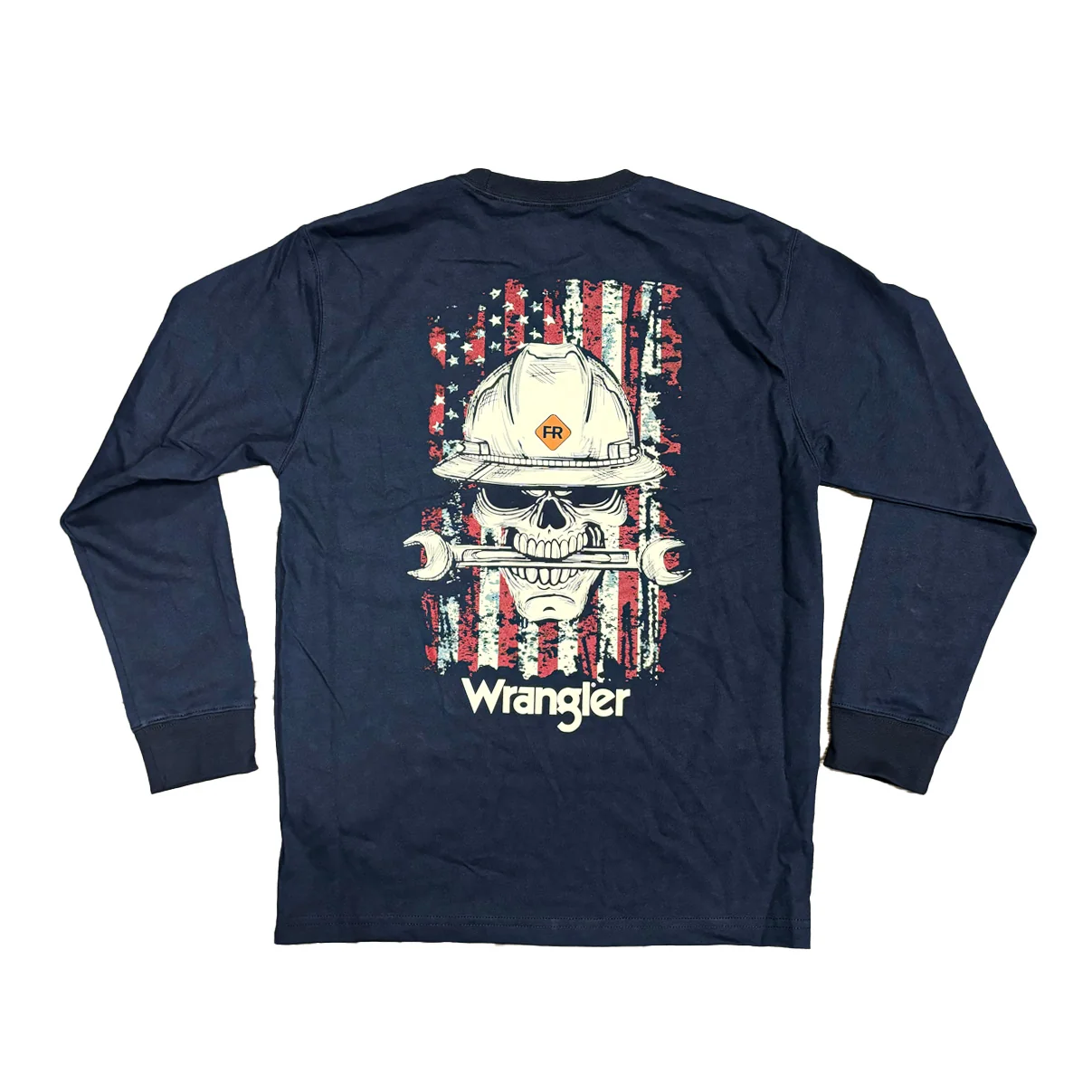 Wrangler Men's Flame Resistant Long Sleeve Tee Navy - Image 2