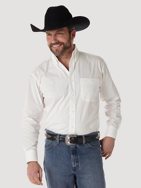 Wrangler Men's George Strait Off White Long Sleeve Shirt