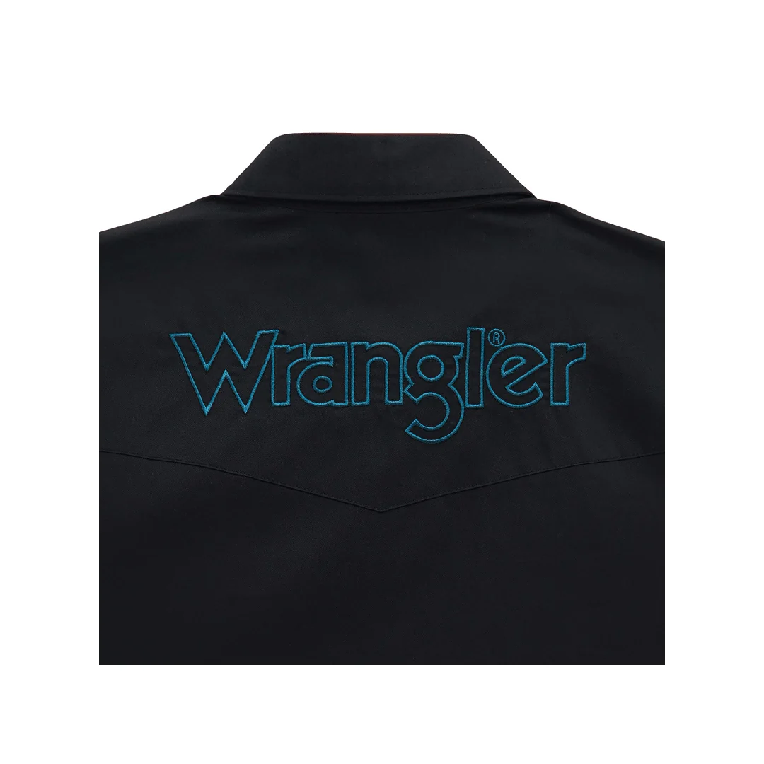 Wrangler Men's Long Sleeve Black Logo Western Shirt - Image 2