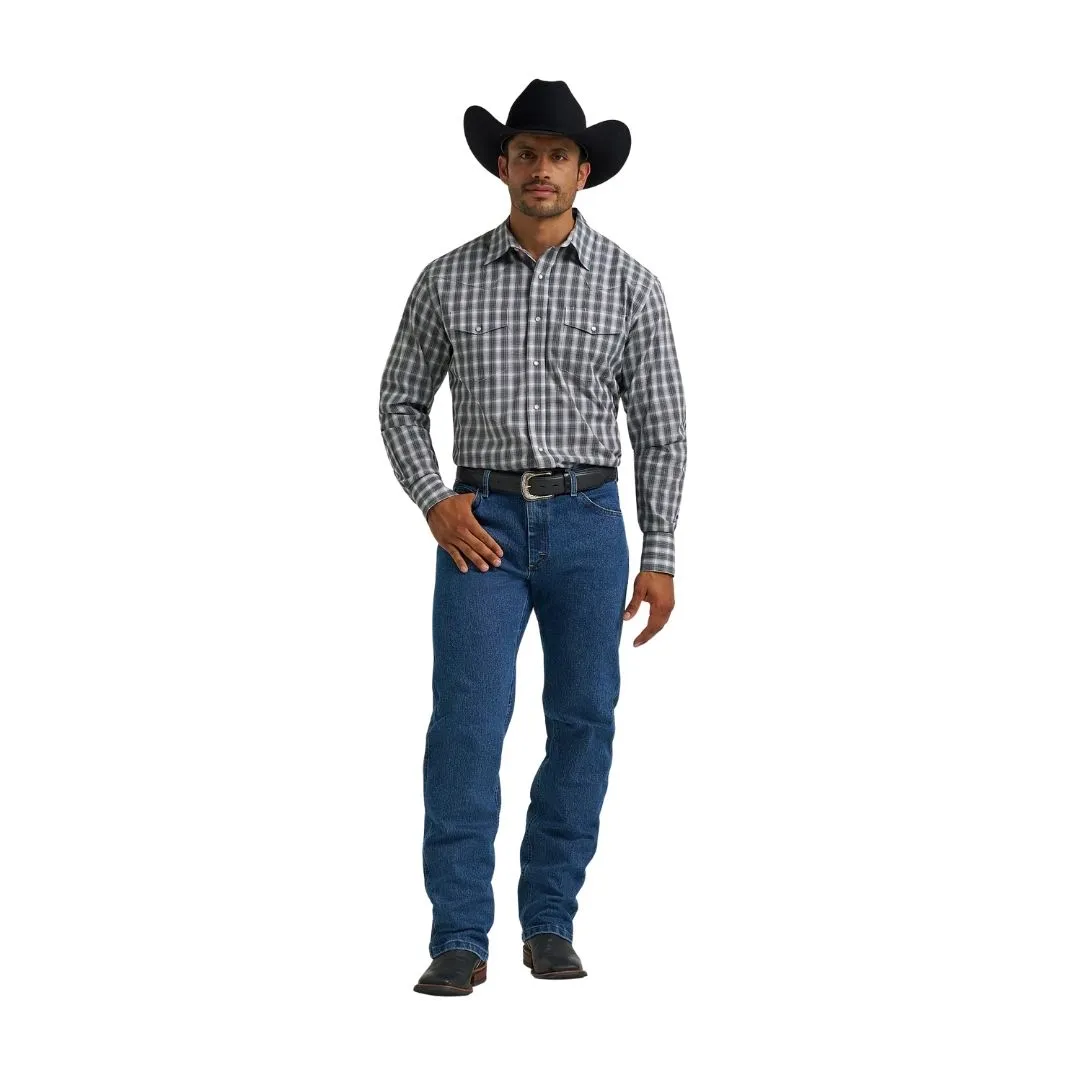 Wrangler Men's Long Sleeve Blue Plaid Shirt - Image 4