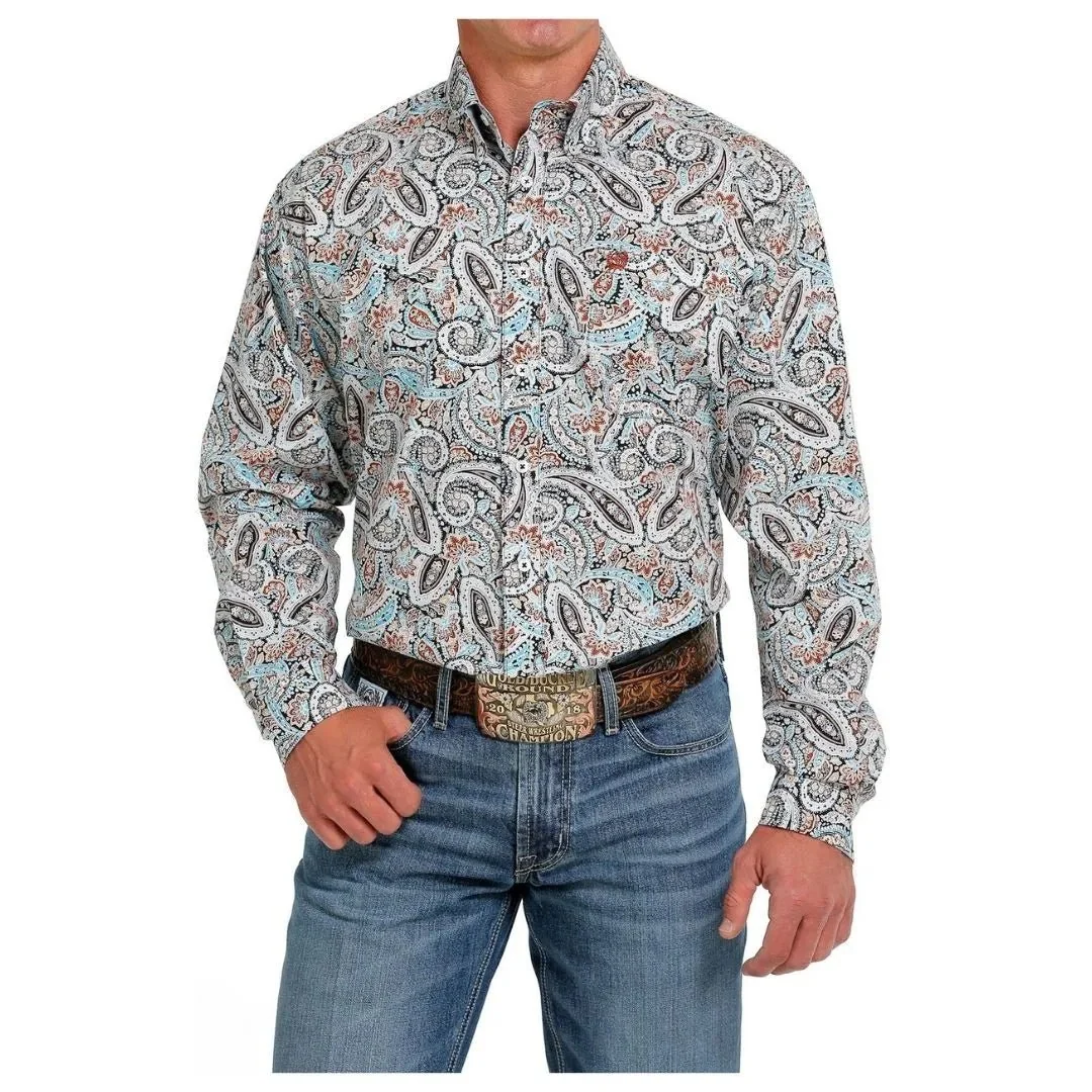 Cinch Men's Multicolor Paisley Print Button Down Shirt - Image 2