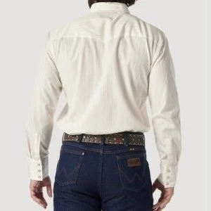 Wrangler Men's Shirt Long Sleeve Western Snaps Dobby Stripe - Image 2