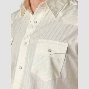 Wrangler Men's Shirt Long Sleeve Western Snaps Dobby Stripe - Image 3