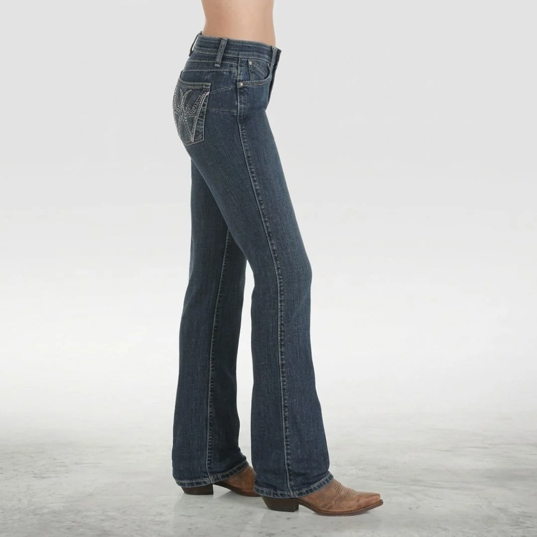 Wrangler Q-Baby Mid Rise Boot Cut Jean Medium Wash Women's - Clearance - Image 2