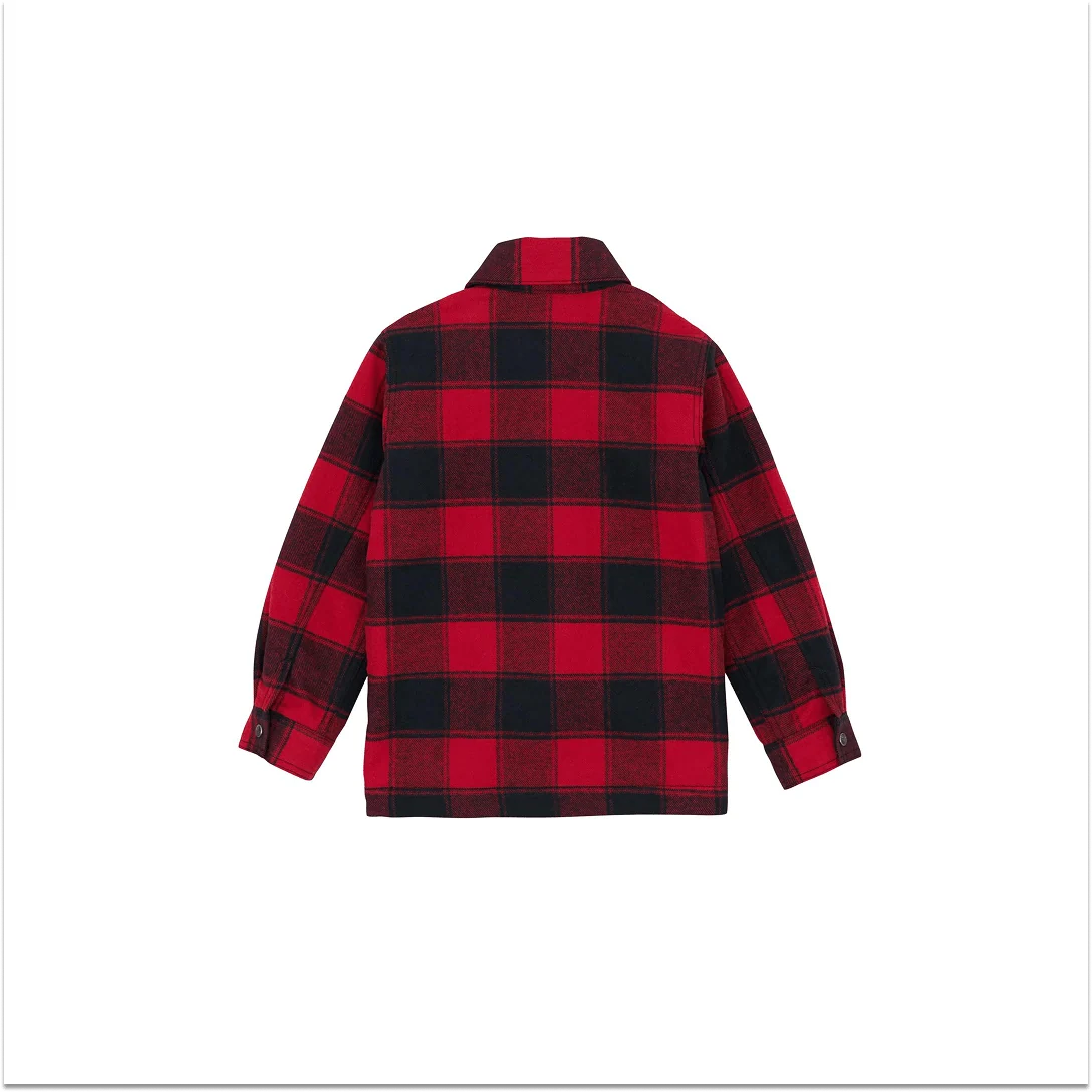 Wrangler Toddler Flannel Shirt Jacket Quilted Lined Red Buffalo - Image 2