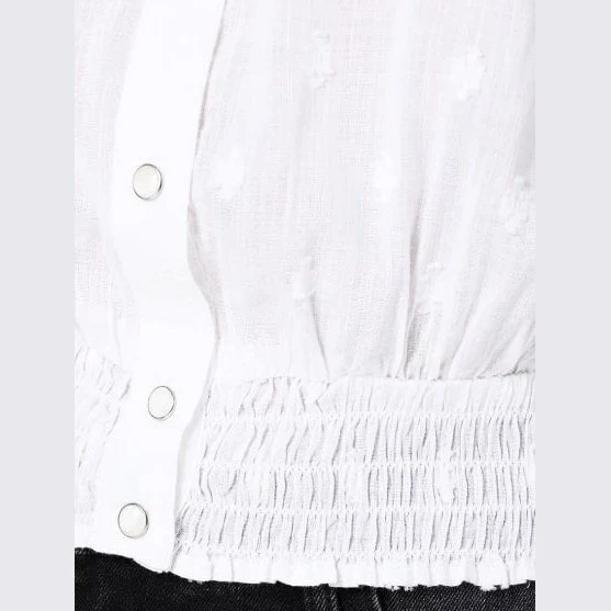 Wrangler Women’s Blouse Retro Smocked Collared Crop-CLEARANCE - Image 4