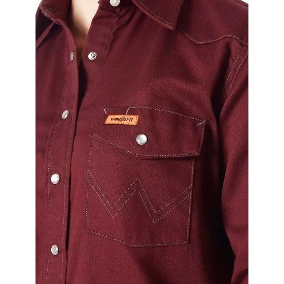 Wrangler Women’s Work Shirt Flame Resistant Long Sleeve Snaps - Image 4