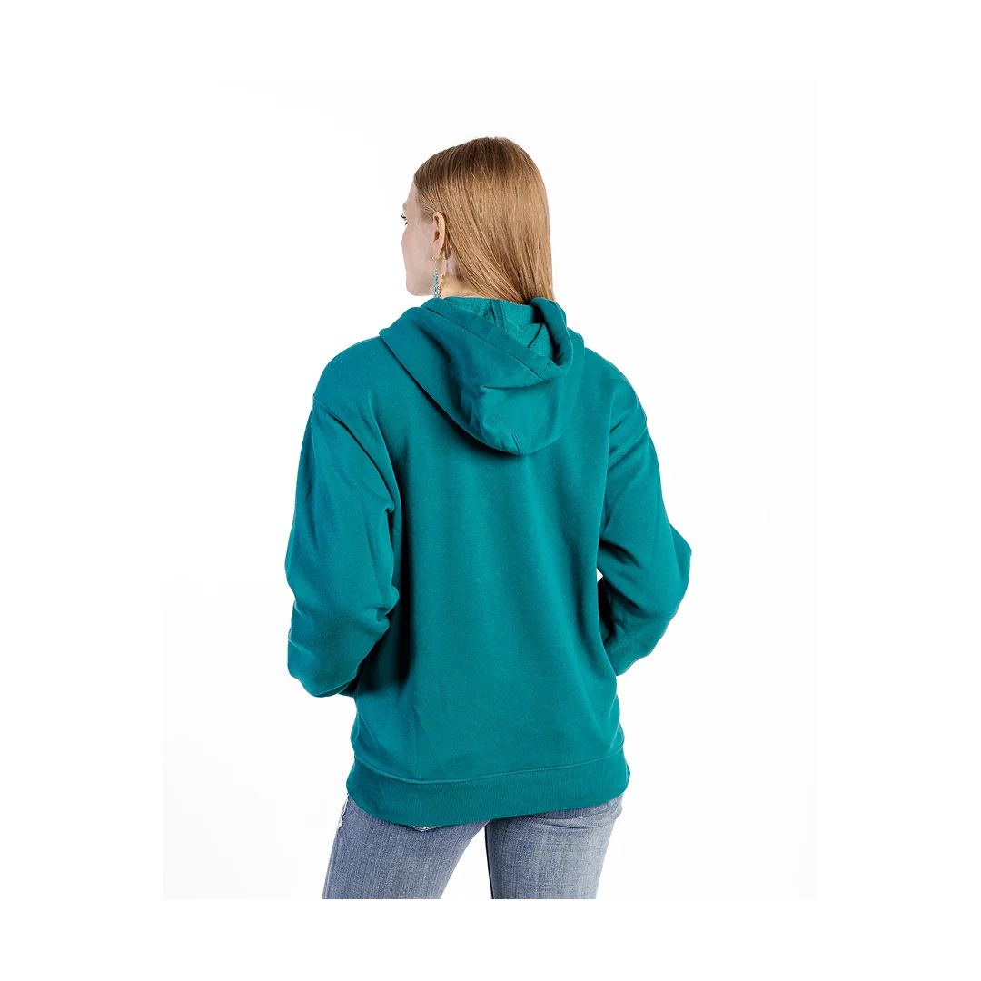 Wrangler Women's Retro Vintage Classic Hoodie Teal - Image 2